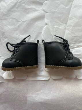 VTG NWOT American Girl Black Lace-up Boots rubber sole Pleasant Company 18” doll